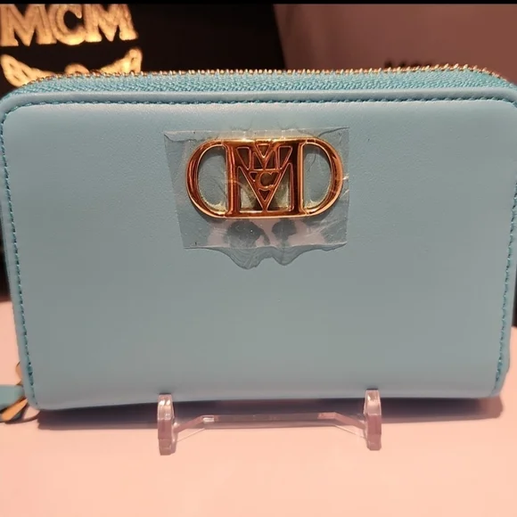 MCM -NWT Mode Travia Blue Leather Wallet